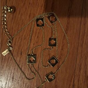 Gold Tone Heart Link Long Necklace - Kate Spade Style